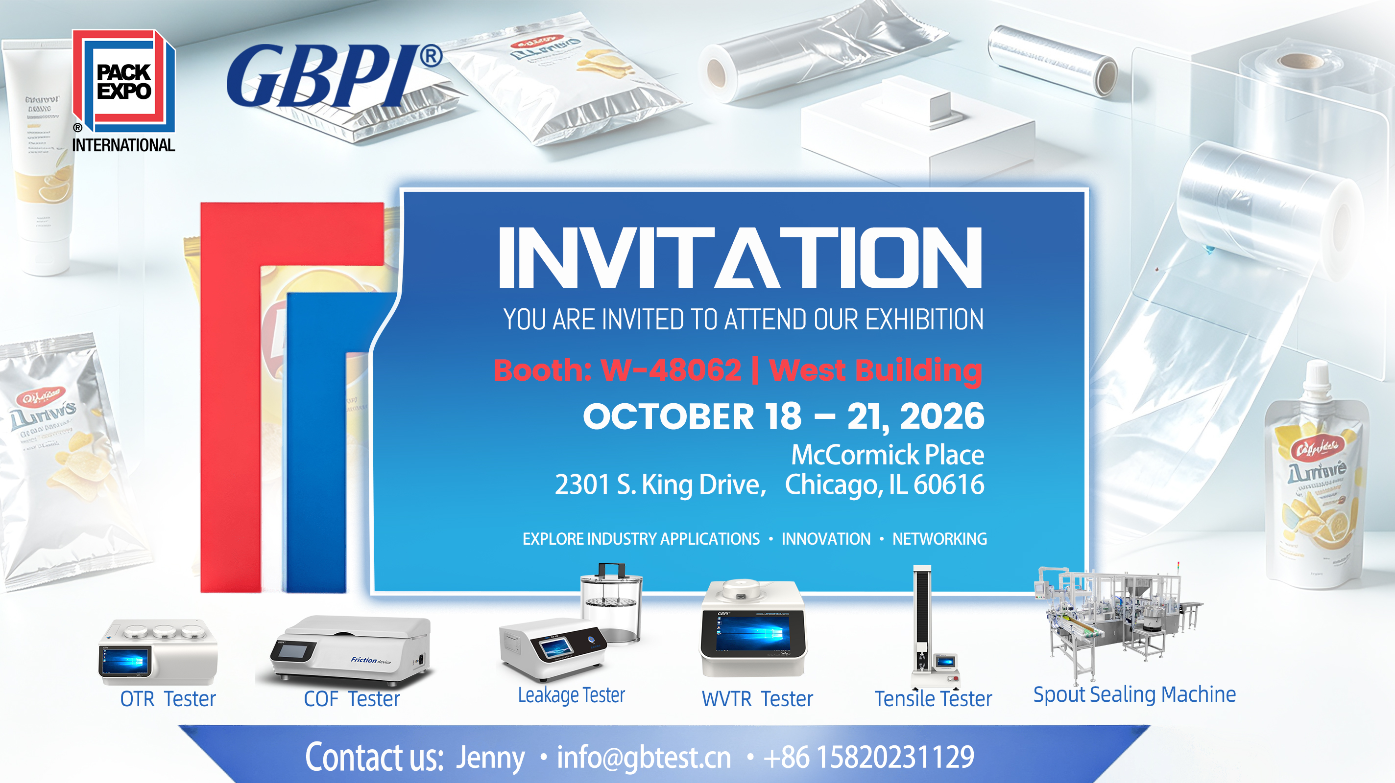 GBPI invitation to PACK EXPO International 2026, Booth W-48062
